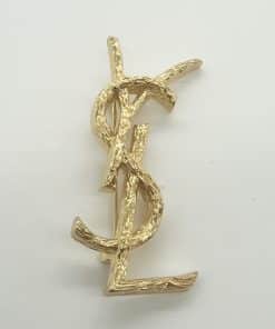 YSL Logo Brooch