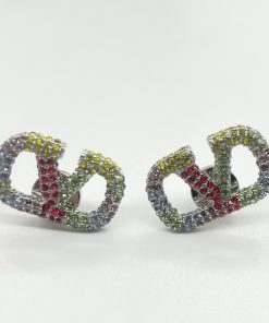 VALENTINO Vlogo Rainbow Crystal Earrings