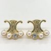 CELINE Triomphe Stud Earrings with Pearl and Crystal