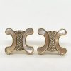 CELINE Crystal Triomphe Stud Earrings