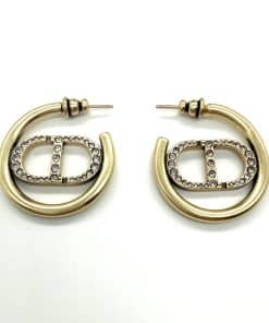 DIOR Crystal CD Hoop Earrings