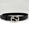 GUCCI GG Interlock Black Leather Belt