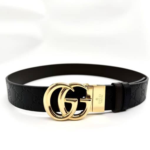 GUCCI GG Marmont Black Leather Belt