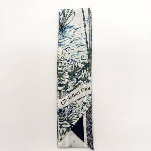 DIOR Blue Reve d'Infini Silk Mitzah Scarf - Image 2