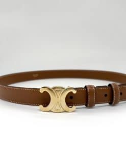 CELINE Triomphe Brown Leather Belt