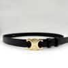 CELINE Triomphe Black Leather Belt