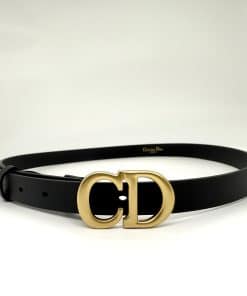 DIOR Saddle Black Leather Belt