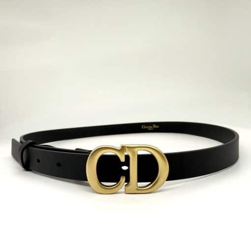 DIOR Saddle Black Leather Belt