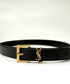 SAINT LAURENT Cassandre Leather Belt