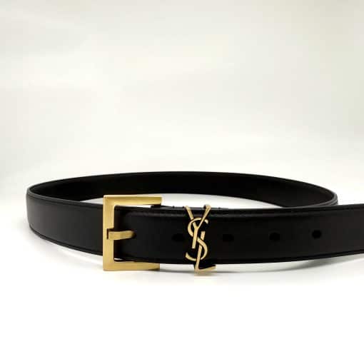 SAINT LAURENT Cassandre Leather Belt