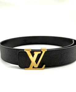LOUIS VUITTON LV Initiales Black Leather Belt
