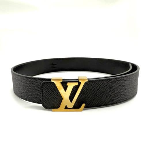 LOUIS VUITTON LV Initiales Black Leather Belt
