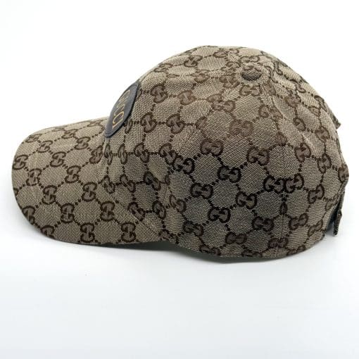 GUCCI Leather Logo Canvas Baseball Cap - Image 2