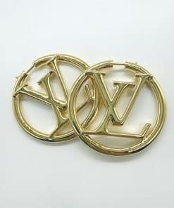Alternative view of LOUIS VUITTON LV Hoop Gold Tone Earrings