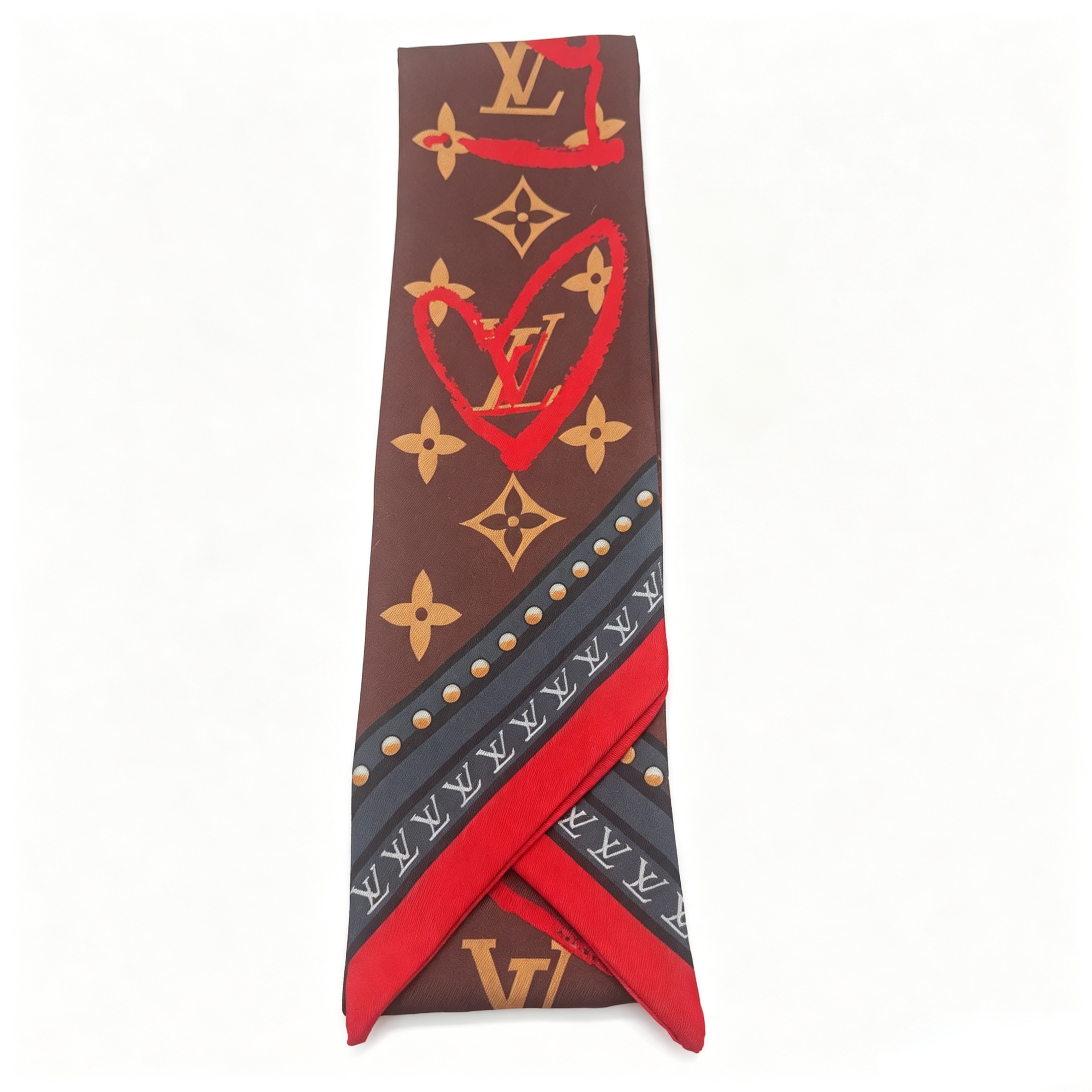 Alternative view of Louis Vuitton Brown Monogram Silk Twilly Scarf